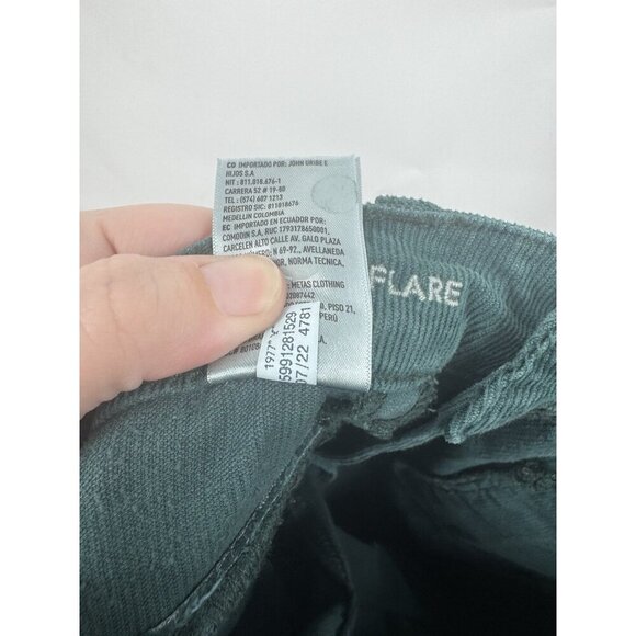 American Eagle Super High Rose Flare Women 0 Forest Green Retro Preppy Western - Picture 6 of 11